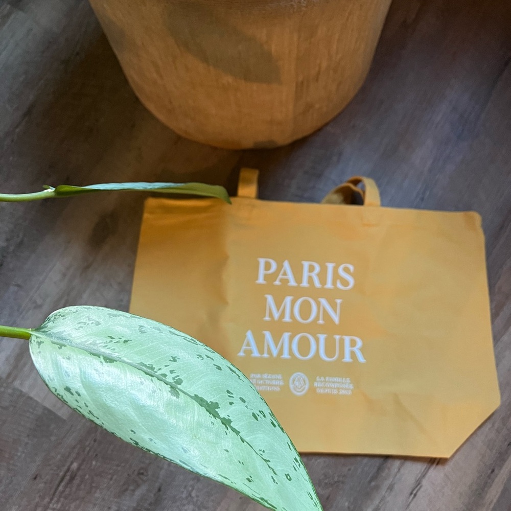 Yellow Sezane 'Paris Mon Amour' Tote Bag (free with purchase of item over $50)